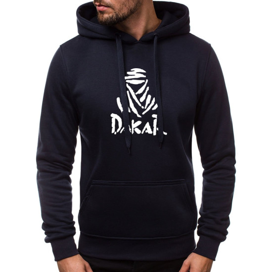Dark blue mens hooded sweatshirt Dakar JS/2009 - Mens Sweaters| Sweaters online Dark blue mens hooded sweatshirt Dakar JS/2009