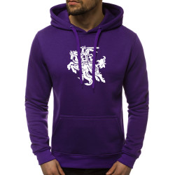 Violetinės spalvos vyriškas džemperis su gobtuvu Vytis