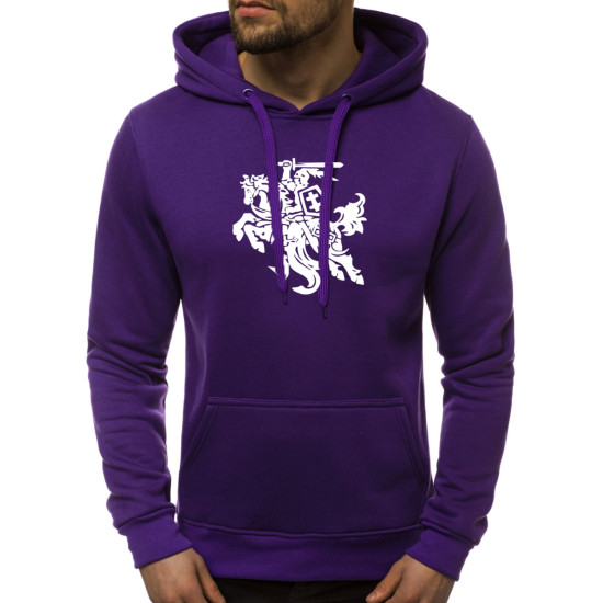 Purple mens hooded sweatshirt Vytis JS/2009 - Mens Sweaters| Sweaters online Purple mens hooded sweatshirt Vytis JS/2009