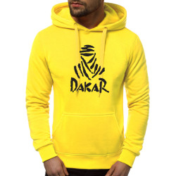 Geltonos spalvos vyriškas džemperis su gobtuvu Dakar