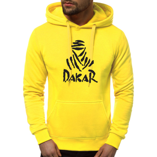 Męski sweter z kapturem Dakar w kolorze żółtym JS/2009 - Swetry męskie| Swetry online Męski sweter z kapturem Dakar w kolorze żółtym JS/2009