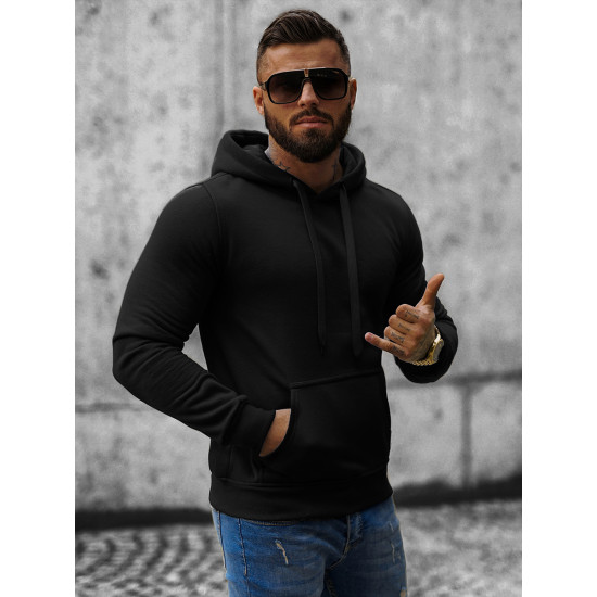 Juodos spalvos vyriškas džemperis su gobtuvu Kiko JS/2009/1