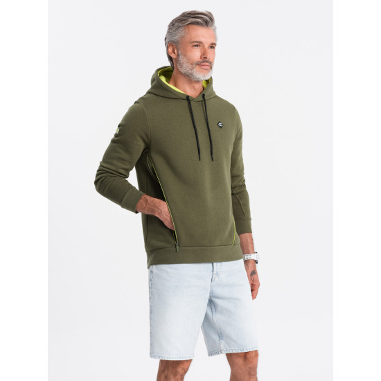 Men's green jumper Runo V2 OM-SSNZ-22FW-006 - Men's Sweaters| Sweaters online Men's green jumper Runo V2 OM-SSNZ-22FW-006