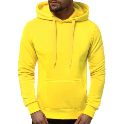 Neoninės geltonos spalvos vyriškas džemperis su gobtuvu Buvoli