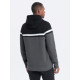 Dark grey hooded jumper Vona V2 OM-SSNZ-22FW-014 - Men's Sweaters| Sweaters online Dark grey hooded jumper Vona V2 OM-SSNZ-22FW-014
