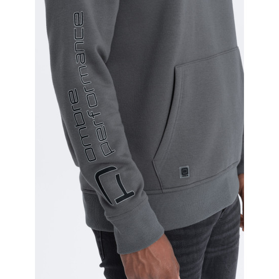 Dark grey hooded jumper Vona V2 OM-SSNZ-22FW-014 - Men's Sweaters| Sweaters online Dark grey hooded jumper Vona V2 OM-SSNZ-22FW-014