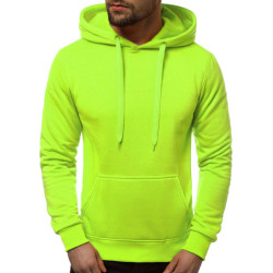 Akcija Neoninės žalios spalvos vyriškas džemperis su gobtuvu Buvoli