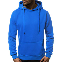 Mėlynos spalvos vyriškas džemperis su gobtuvu Buvoli