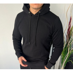 Juodas vyriškas džemperis su gobtuvu Premium