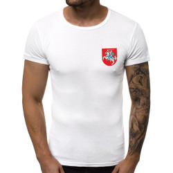Balts vīriešu T-krekls Ģerbonis