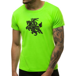 Žali neoniniai vyriški marškinėliai VYTIS
