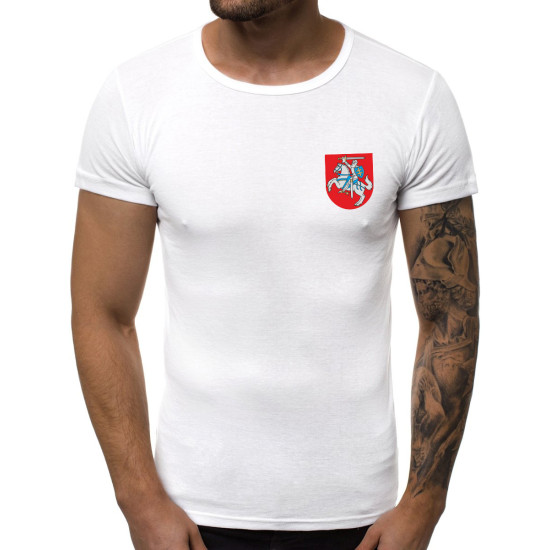 Balti vyriški marškinėliai Herbas JS/712005 - Marškinėliai Balti vyriški marškinėliai Herbas JS/712005