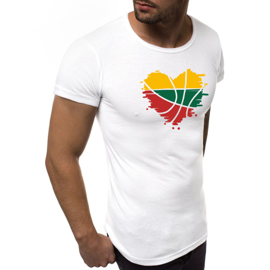 Balti vyriški marškinėliai Širdis JS/712005