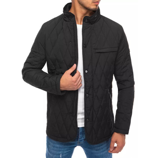 Mens quilted black jacket Midon JS/22M111/1 - Mens Jackets and Coats Mens quilted black jacket Midon JS/22M111/1