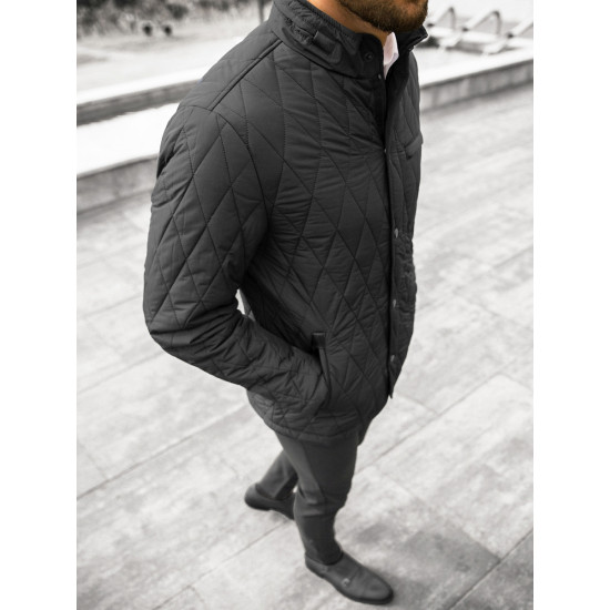 Mens quilted black jacket Midon JS/22M111/1 - Mens Jackets and Coats Mens quilted black jacket Midon JS/22M111/1