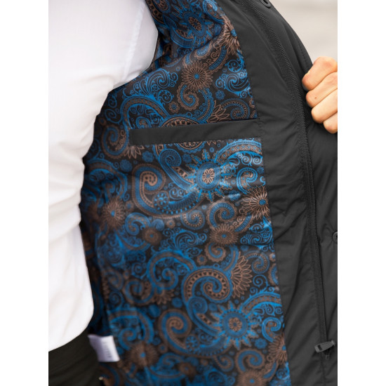 Mens quilted black jacket Midon JS/22M111/1 - Mens Jackets and Coats Mens quilted black jacket Midon JS/22M111/1