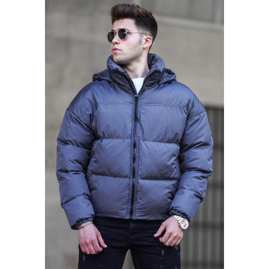 Gray mens jacket with hood Jack PK5130 Premium