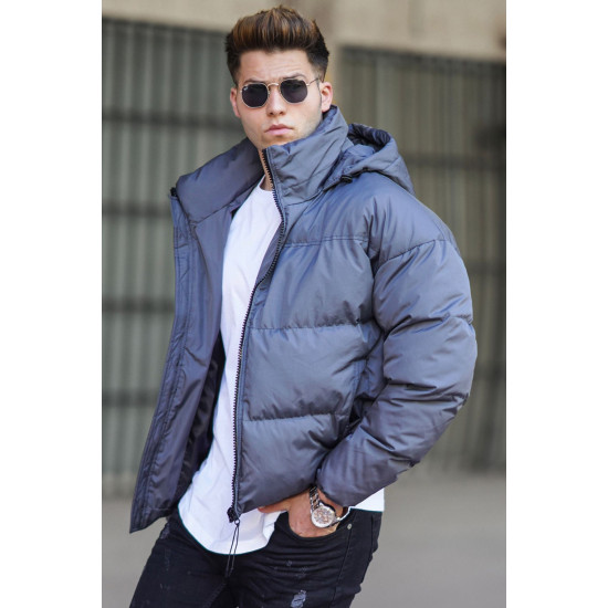 Gray mens jacket with hood Jack PK5130 Premium