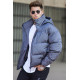 Gray mens jacket with hood Jack PK5130 Premium