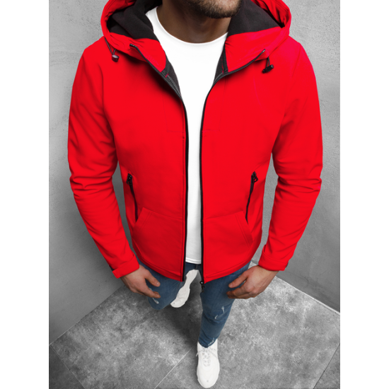Raudona vyriška softshell striukė su gobtuvu Mokar JS/HM187/5 - Vyriškos Striukės ir Paltai Raudona vyriška softshell striukė su gobtuvu Mokar JS/HM187/5