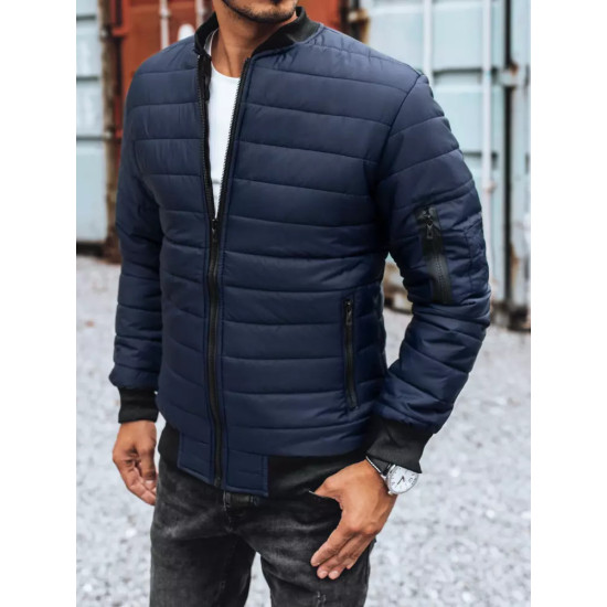 Mens quilted navy blue jacket Minti JS/MY02Z - Mens Jackets and Coats Mens quilted navy blue jacket Minti JS/MY02Z