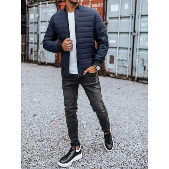Mens quilted navy blue jacket Minti JS/MY02Z - Mens Jackets and Coats Mens quilted navy blue jacket Minti JS/MY02Z