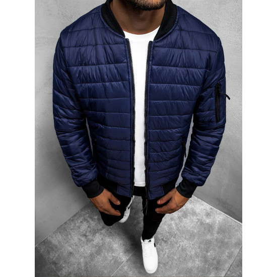 Mens quilted navy blue jacket Minti JS/MY02Z - Mens Jackets and Coats Mens quilted navy blue jacket Minti JS/MY02Z