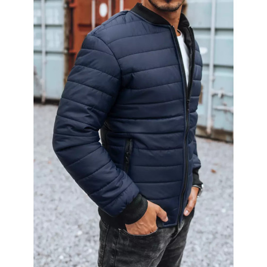 Mens quilted navy blue jacket Minti JS/MY02Z - Mens Jackets and Coats Mens quilted navy blue jacket Minti JS/MY02Z