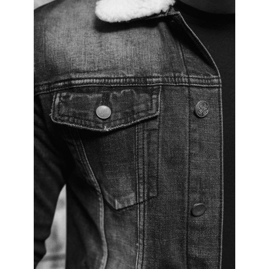 Denim jacket black Gober NB/MJ516NZ - Men's Jackets and Coats Denim jacket black Gober NB/MJ516NZ