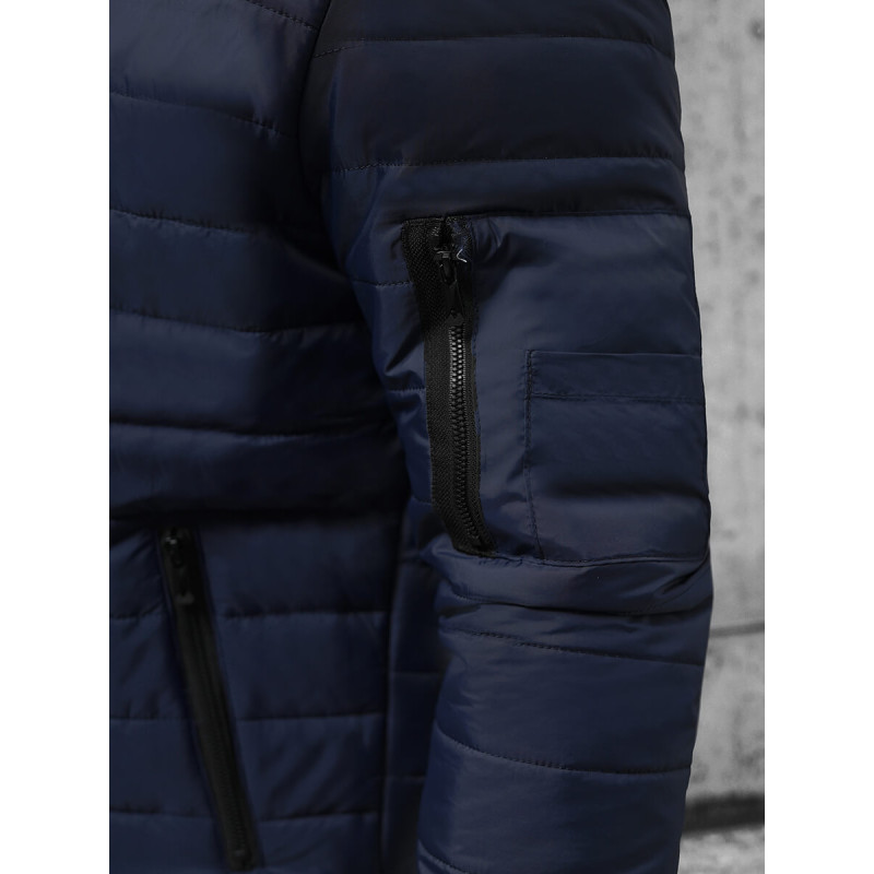 Tummansininen miesten hupullinen takki Kidol Takit