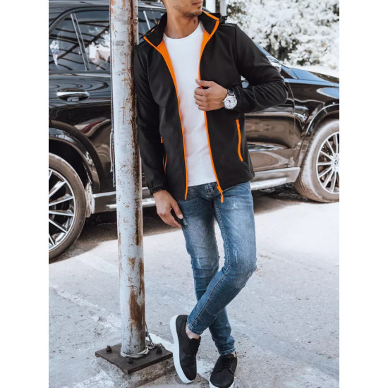 Mens black jacket with orange details Arot TX4175 - Mens Jackets and Coats Mens black jacket with orange details Arot TX4175