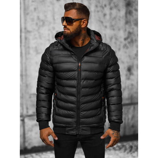 Juoda striukė Moren JS/22M325/392 - Vyriškos Striukės ir Paltai Juoda striukė Moren JS/22M325/392
