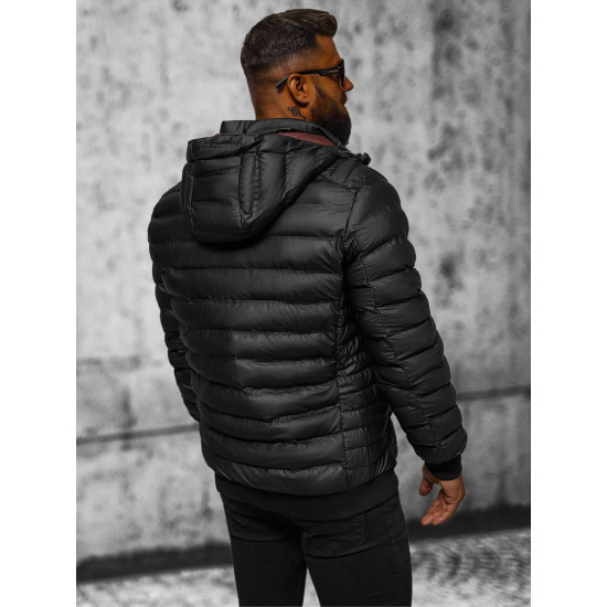 Juoda striukė Moren JS/22M325/392 - Vyriškos Striukės ir Paltai Juoda striukė Moren JS/22M325/392
