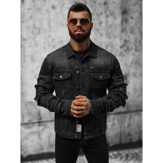 Black denim jacket Roter NB/MJ523N - Men's Jackets and Coats Black denim jacket Roter NB/MJ523N