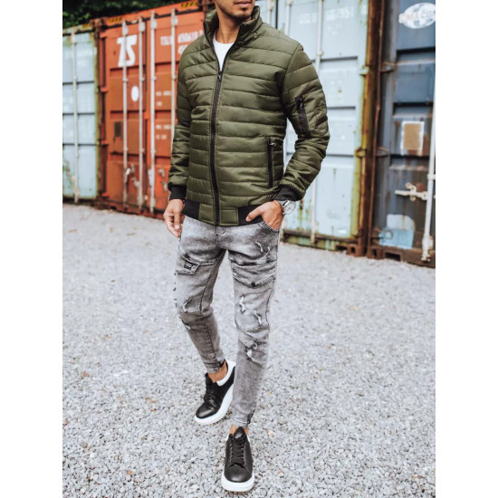 Mens khaki jacket Tiful JS/MY22-TX3408 - Mens Jackets and Coats Mens khaki jacket Tiful JS/MY22-TX3408