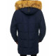 Men's dark blue winter jacket with fur hood Remal JB/JP1096 - For men Men's dark blue winter jacket with fur hood Remal JB/JP1096