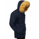 Men's dark blue winter jacket with fur hood Remal JB/JP1096 - For men Men's dark blue winter jacket with fur hood Remal JB/JP1096