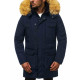 Men's dark blue winter jacket with fur hood Remal JB/JP1096 - For men Men's dark blue winter jacket with fur hood Remal JB/JP1096