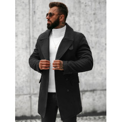 Stilingas juodas rudeninis vyriškas paltas Nova