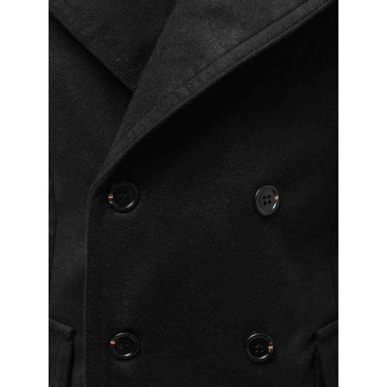 Stylish black autumn mens coat Nova JB/1048Z - Mens Jackets and Coats Stylish black autumn mens coat Nova JB/1048Z
