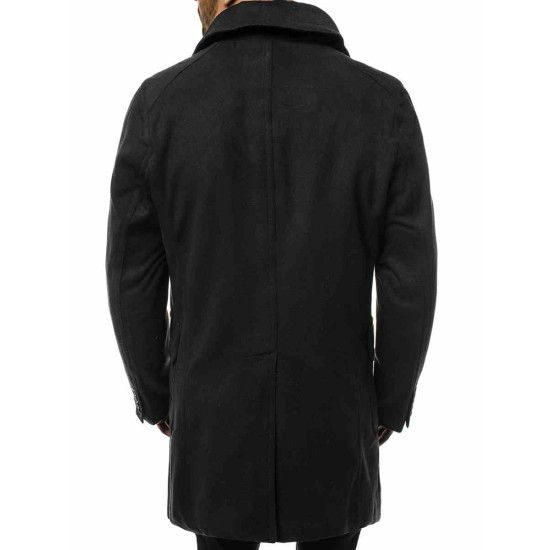 Stylish black autumn mens coat Nova JB/1048Z - Mens Jackets and Coats Stylish black autumn mens coat Nova JB/1048Z