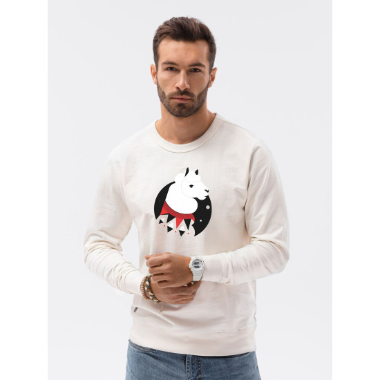 Baltos spalvos džemperis Lama B1153 Premium