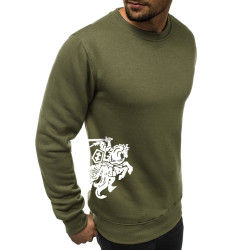Vyriškas džemperis - chaki su herbu ant šono Vytis