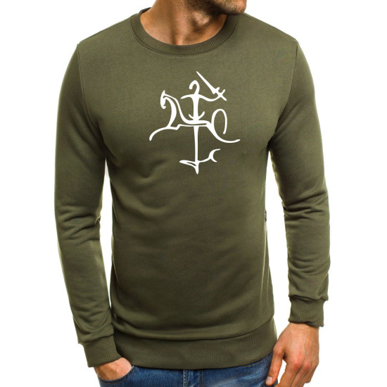 Mens khaki sweater with Vytis styling 2001-10