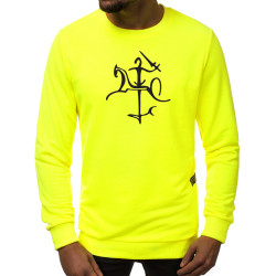 Geltona neoninis vyriškas džemperis su "Vytis" stilistika