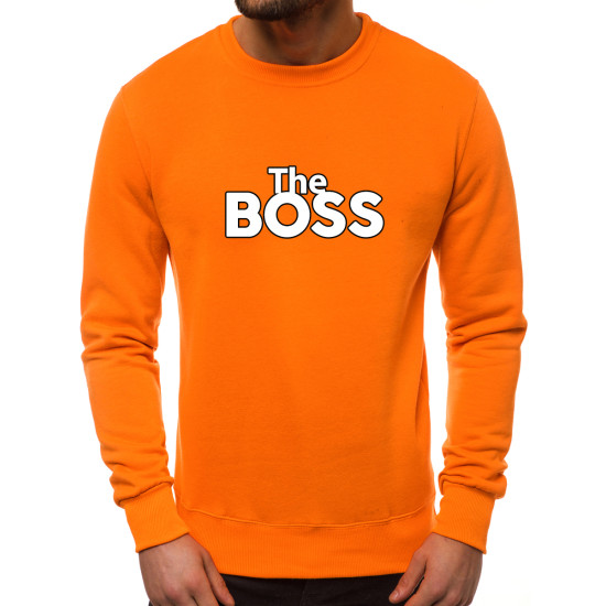 Oranžinės spalvos džemperis The boss 2001-10 - Vyriški džemperiai| Džemperiai internetu Oranžinės spalvos džemperis The boss 2001-10