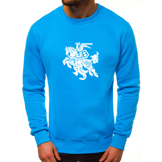 Light blue jumper with white Vytis 2001-10 - Mens Sweaters| Sweaters online Light blue jumper with white Vytis 2001-10