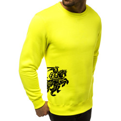 Vyriškas džemperis - geltonas su herbu ant šono Vytis