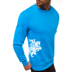 Vyriškas džemperis - šviesiai mėlynas herbu ant šono Vytis