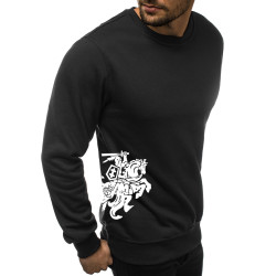 Vyriškas džemperis - juodas su herbu ant šono Vytis